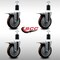 Service Caster 5'' SS Maroon Poly Swivel 1-1/2'' Expanding Stem Caster Set Total Lock Brake, 4PK SCC-SSEXTTL20S514-PPUB-MRN-112-4 - alternate 4